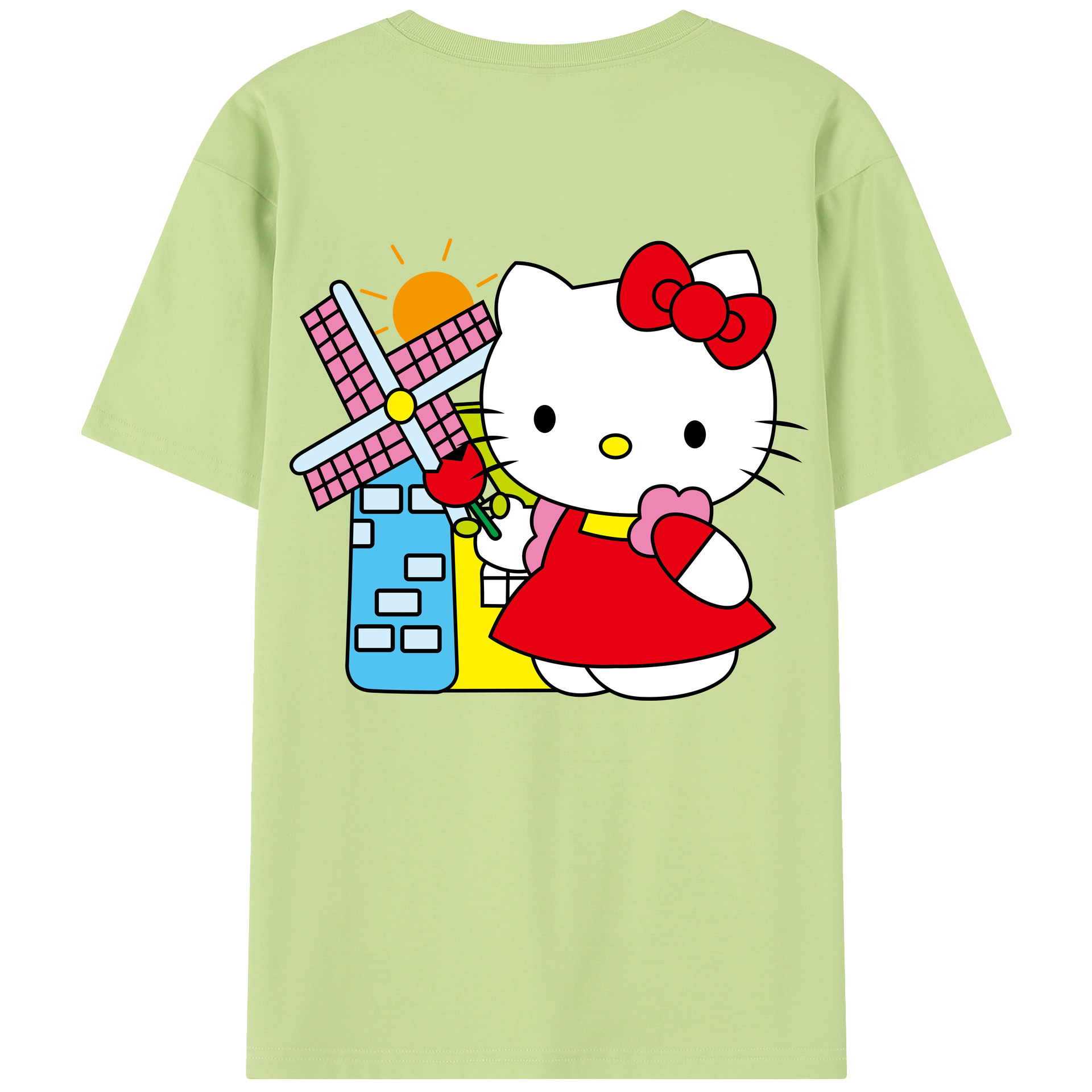 （画像用） Hello Kitty ハローキティ 綿100％半袖Tシャツ（背面プリント）